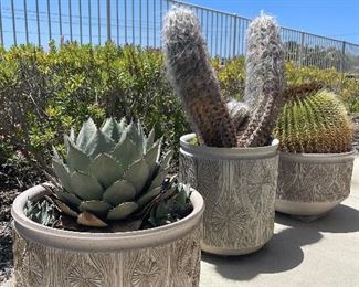 Rare  studio planters by David Cressy and Robert Maxwell for Earthgender. Lot #3841, #3842, #3843