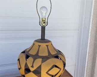 1960's pottery lamp. Lot #3845
