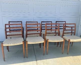 Set of 8 Niels Moller rosewood dining chairs. Lot #3811