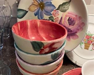 Pfaltzgraff "Flower Market" Pattern, Set of 4 Bowls and 1 Plate