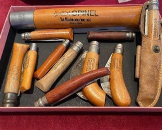 Vintage Opinel (France) Folding Knives with Wood Handles