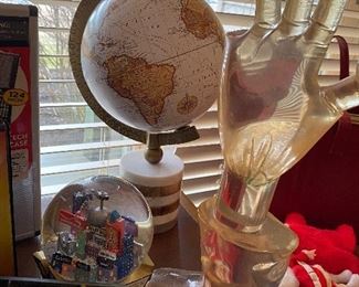 Acrylic Handmade Art, Globe with Stand, Broadway Theme Snow Globe