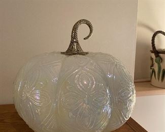 Iridescent Glass Pumpkin Decor 