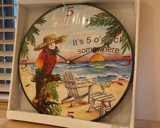 "It's Five O'clock Somewhere" Clock-New in the Box!