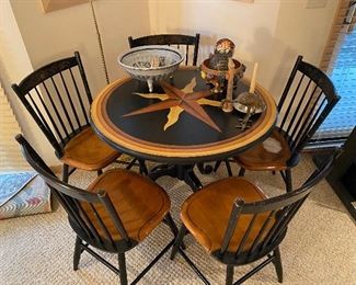 Round Dining Table with 5 Dining Chairs