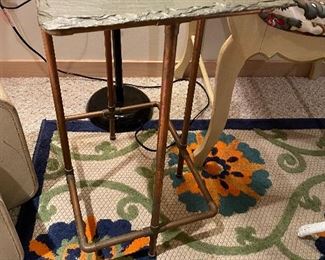Unique Side table made with copper and slate