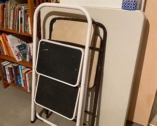 Folding Step Stool, Folding Rectangular Table