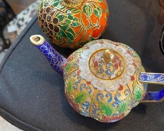 Vintage Chinese Cloisonné Pumpkin
