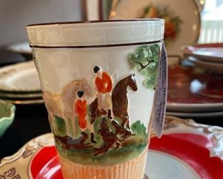 Antique Wedgwood Tumbler - RARE- Dye Ken John Peel Hunting Scene
