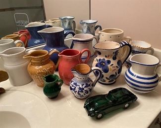 Antique Italian Enameled Pitchers