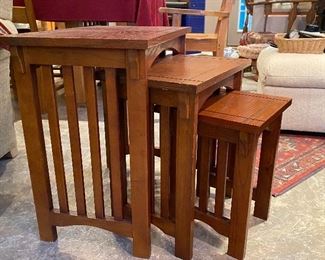 Mission Style Nesting Tables, Set of 3