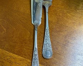 Service for 6 English Fish set silver plated