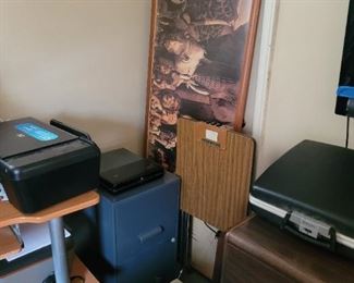 $40 Computer desk, $10 2 drawer metal file cabinet