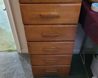 $50 Blonde 5 drawer side cabinet
