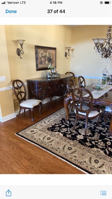 Henredon Dining Table, Chairs and Server