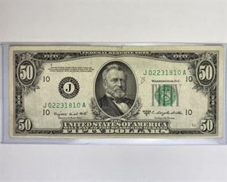 1950 U.S. $50 Federal Reserve Note, Nice Condition