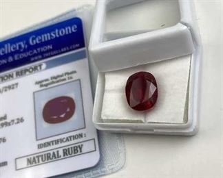 7.7 Carats Ruby Gemstone, Oval Cut, GGL Labs Cert