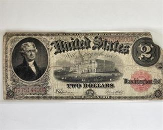 1917 U.S. $2 Large Note, Issue on Corner