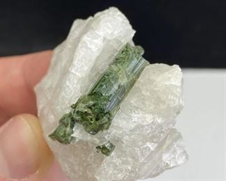 Green Tourmaline in Quartz, Brazil