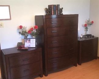 Highboy and matching nightstands. Like new. 