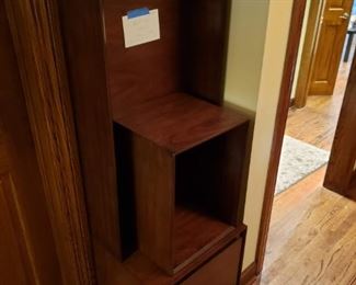 West Elm dark wood cabinet