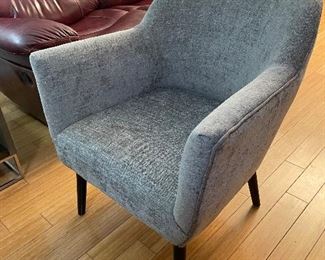 26_____ $140 
Green velvety modern armchair  • 31H x 26W x 21D seat 