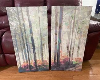 38_____ $90 
Decorative canvas Trees  • 34T x 17W SET of TWO 