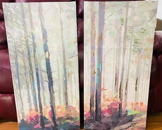38_____ $90 
Decorative canvas Trees  • 34T x 17W SET of TWO 