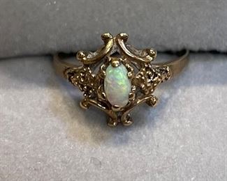 10_____ $75 
10kt opal ring 0.05oz size 4.5