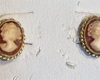 14_____ $50 
14kt gold cameo earrings