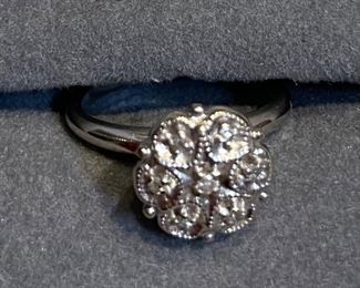 22_____ $95 
10kt white gold wedding ring 0.11oz size 5