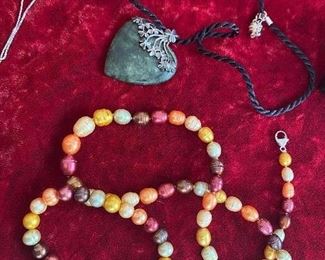 Sterling silver embellished heart necklace