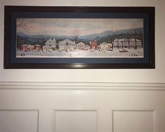 Norman Rockwell signed print "Christmastime Main St Stockbridge.