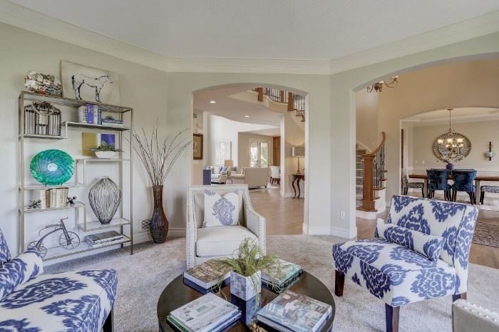 Large assortment of chairs, furnishings and decor items