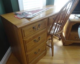 Ethan Allan Solid Wood Desk and Chair