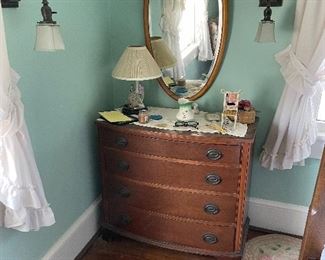 Antique bow front chest