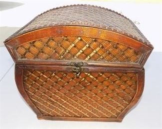 Decorative Reeded Storage Box - Small storage box with front latch.  Has handles on both sides.  12"H x 13"W x 8.5"D.  $15