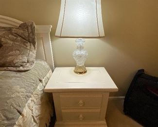 White wooden bed stand 