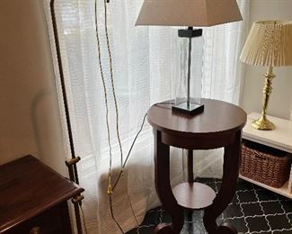 Occasional table and lamps