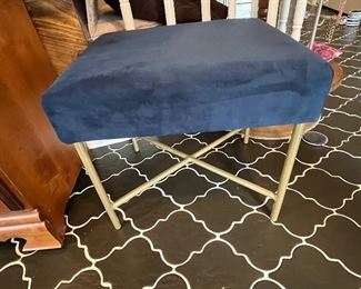 Pier 1 blue upholstered stool....