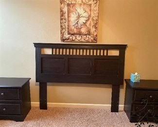 Queen size headboard and matching nightstands 