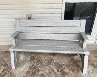 Bench that makes into a picnic table