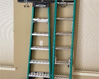 Werner fiberglass ladders 6 ft step ladder and 12’ extension ladder) . High quality because they are fiberglass.