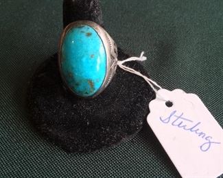 Turquoise and silver men’s rings. 