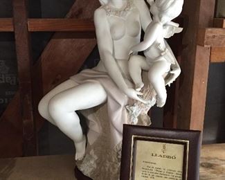 Rare Lladro Venus and Cupid . Retired, 23” tall. 