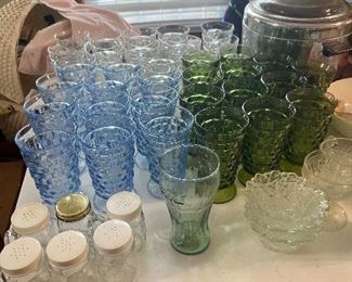 Tea glasses and salt and pepper shakers 