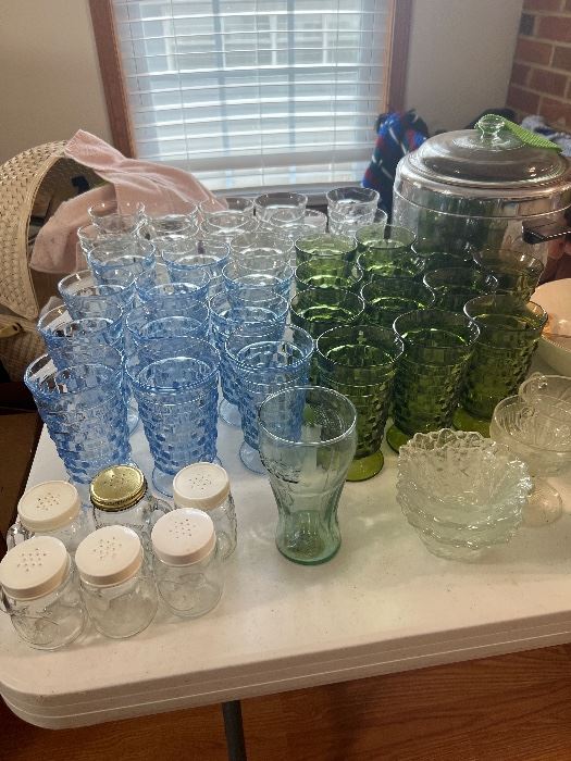 Tea glasses and salt and pepper shakers 