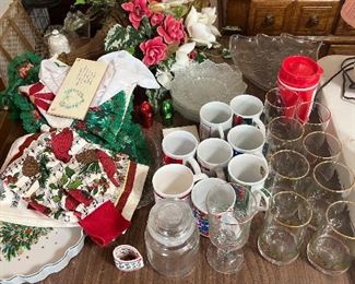 Christmas decor and dishes 