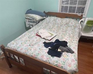 Full size Bed and mattress for sale. Bed frame is 75years old 