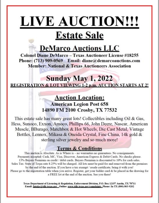 Ad for Live Auction 5-1-22